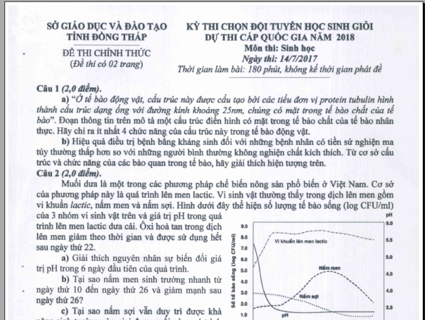 ĐỀ + ĐÁP ÁN THI HSG ĐỒNG THÁP 2017